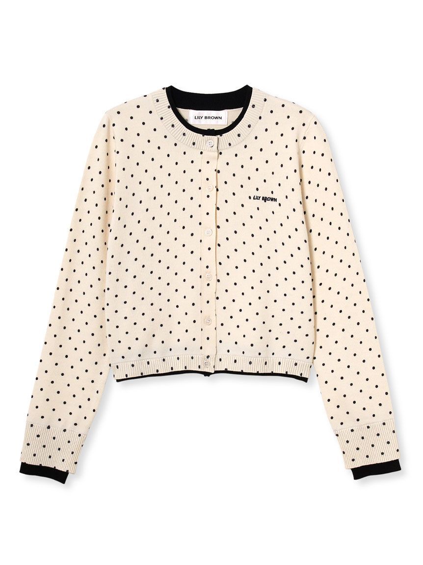 LILY BROWN「カラートリムニットカーディガン」|カーディガン|