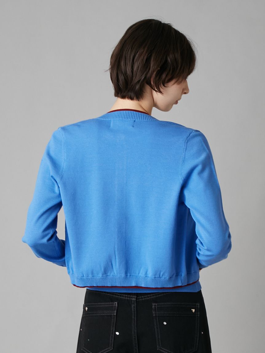 LILY BROWN「カラートリムニットカーディガン」|カーディガン|