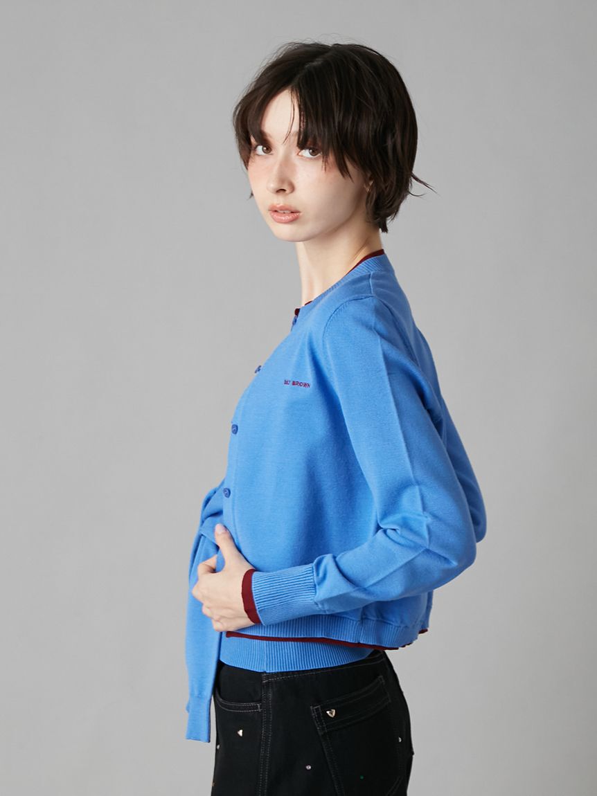 LILY BROWN「カラートリムニットカーディガン」|カーディガン|