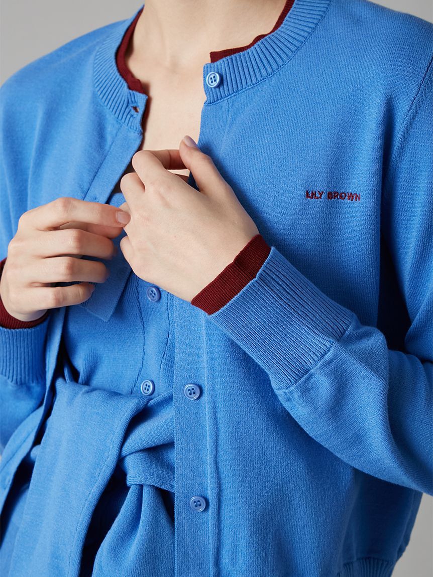 LILY BROWN「カラートリムニットカーディガン」|カーディガン|