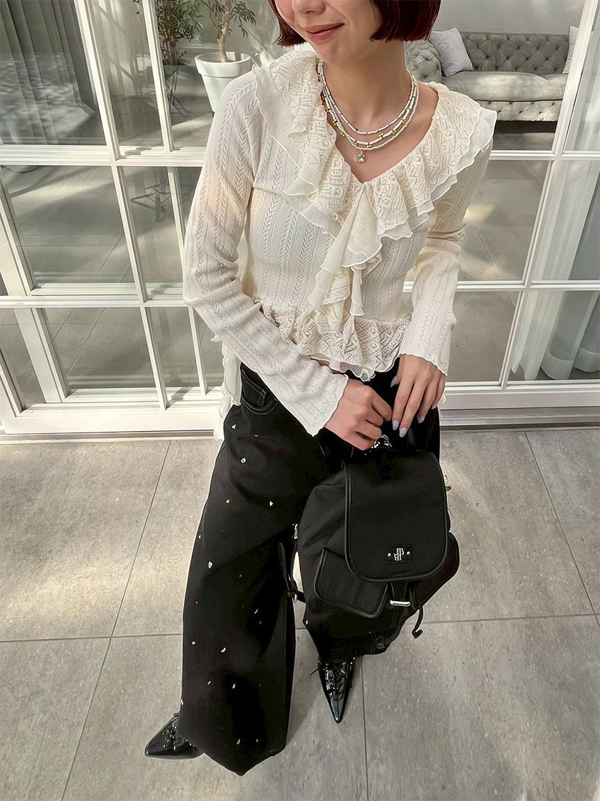 LILY BROWN「【限定カラー】ボリュームフリルニットトップス」|ニット・セーター|OWHT