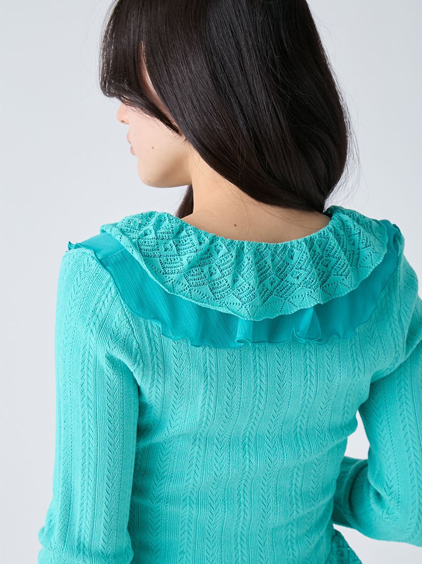 LILY BROWN「【限定カラー】ボリュームフリルニットトップス」|ニット・セーター|