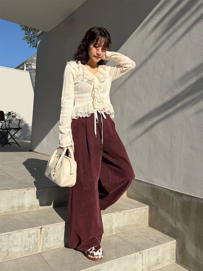 LILY BROWN「【限定カラー】ボリュームフリルニットトップス」|ニット・セーター|