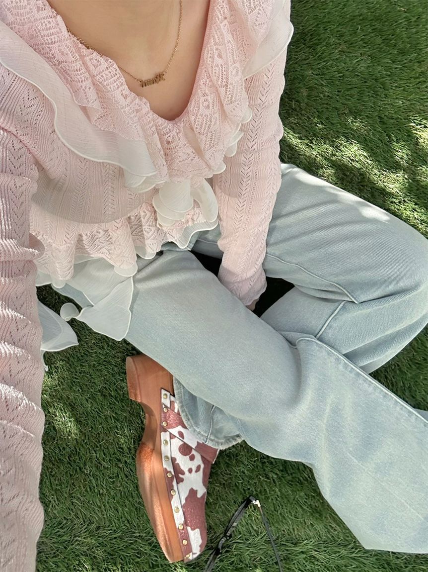 LILY BROWN「【限定カラー】ボリュームフリルニットトップス」|ニット・セーター|