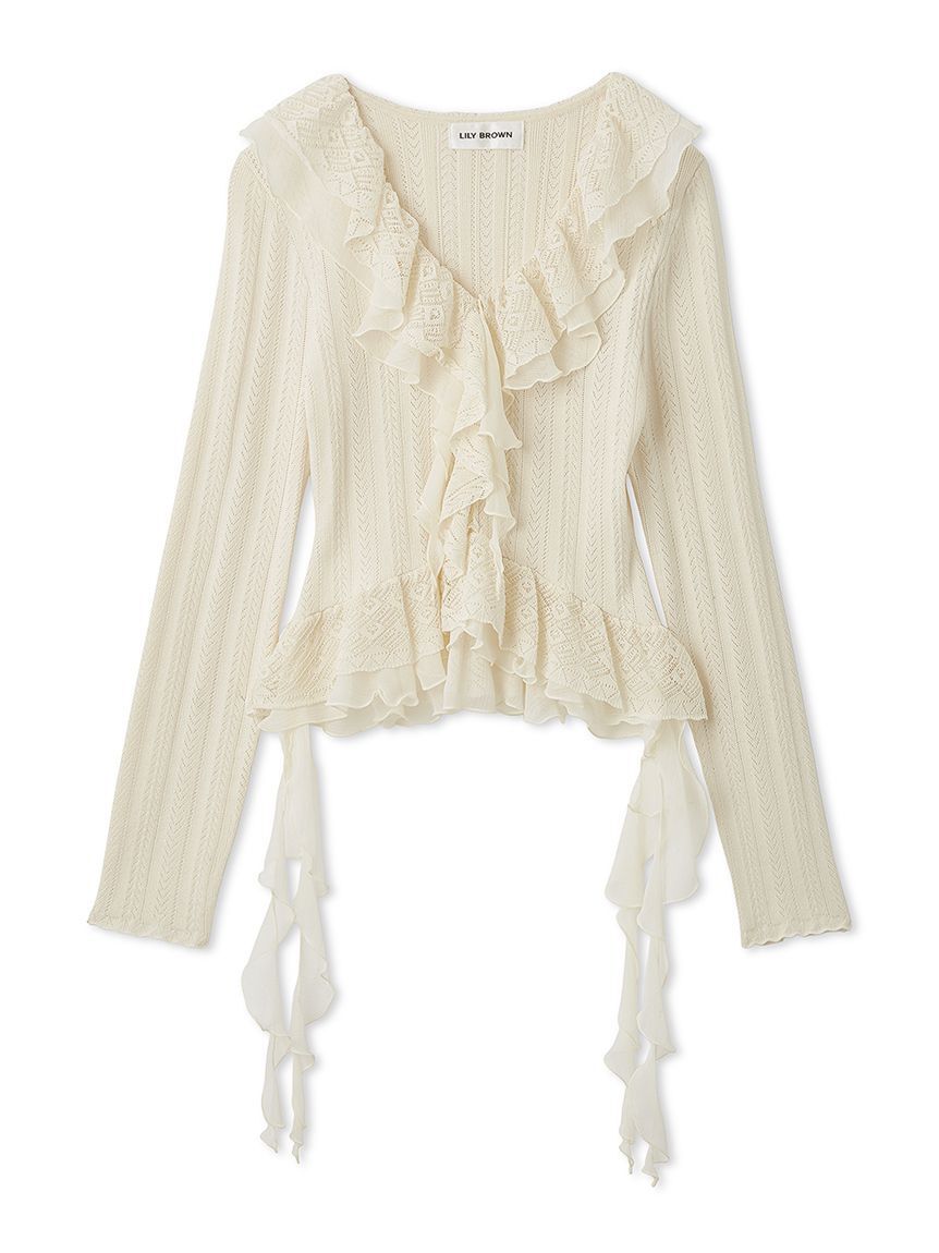 LILY BROWN「【限定カラー】ボリュームフリルニットトップス」|ニット・セーター|