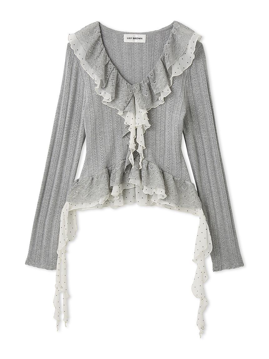 LILY BROWN「【限定カラー】ボリュームフリルニットトップス」|ニット・セーター|