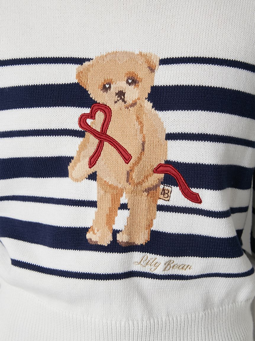 LILY BROWN「Lily Bearハートサテンニット」|ニット・セーター|