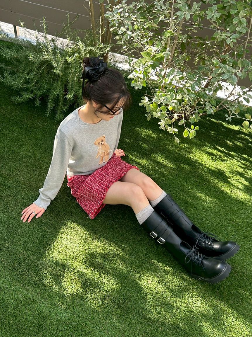 LILY BROWN「Lily Bearハートサテンニット」|ニット・セーター|