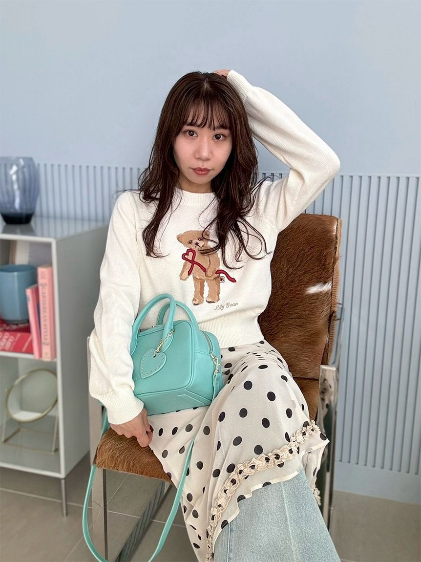 LILY BROWN「Lily Bearハートサテンニット」|ニット・セーター|