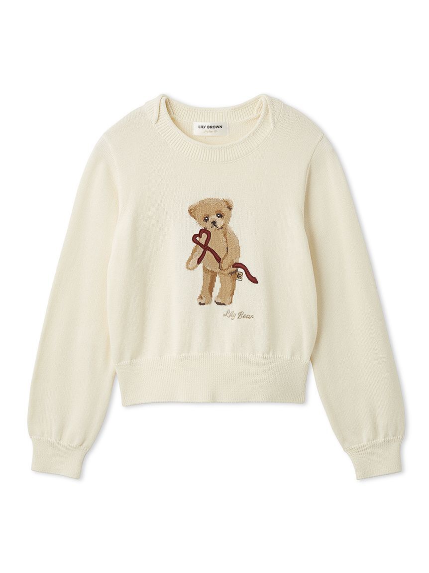 LILY BROWN「Lily Bearハートサテンニット」|ニット・セーター|