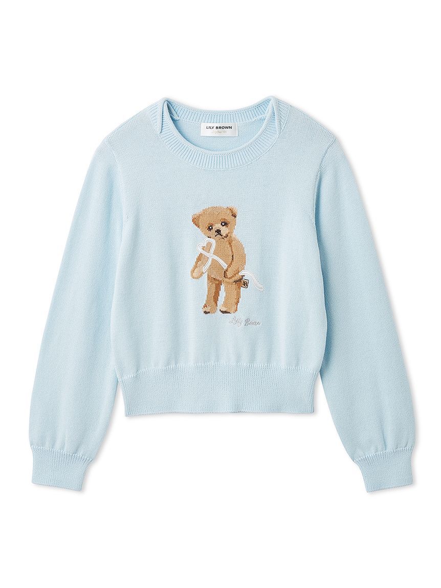 LILY BROWN「Lily Bearハートサテンニット」|ニット・セーター|
