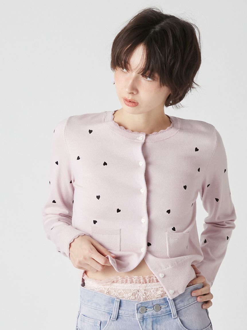 LILY BROWN「love letterコンパクトニットカーデ」|カーディガン|