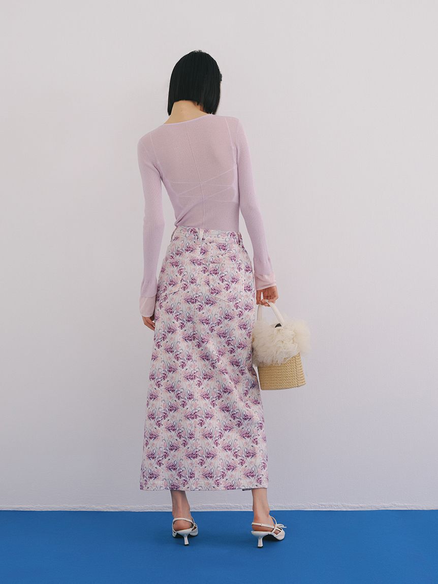 LILY BROWN「シアーレイヤードラメリブトップ」|ニット・セーター|