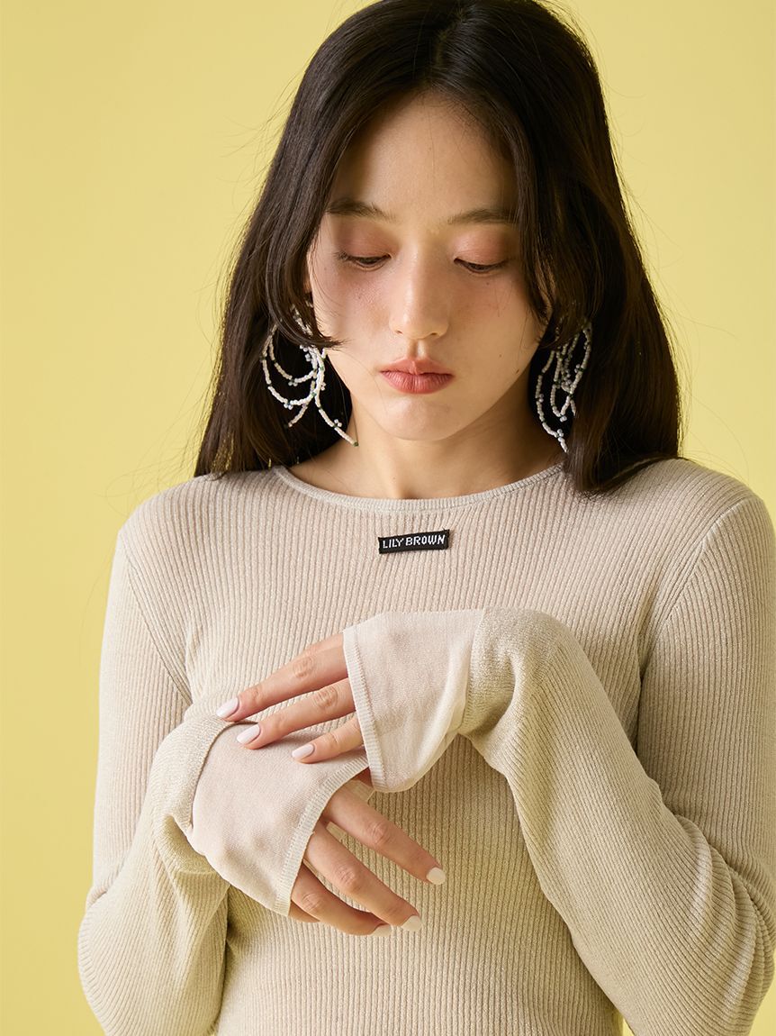 LILY BROWN「シアーレイヤードラメリブトップ」|ニット・セーター|