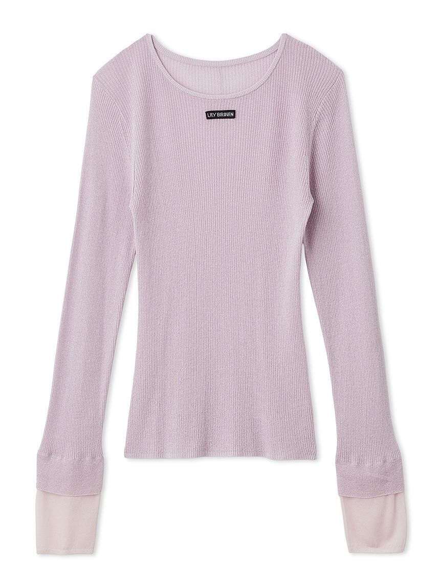 LILY BROWN「シアーレイヤードラメリブトップ」|ニット・セーター|