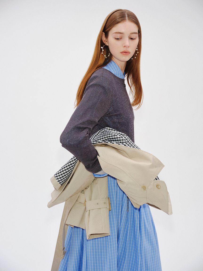 LILY BROWN「シアーレイヤードラメリブトップ」|ニット・セーター|