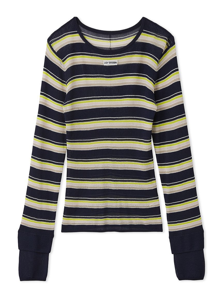 LILY BROWN「シアーレイヤードラメリブトップ」|ニット・セーター|BORDER