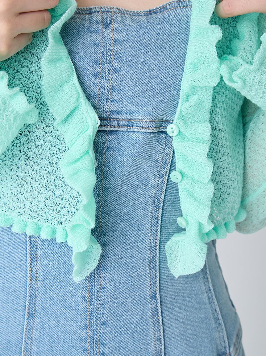 LILY BROWN「フリルニットカーディガン」|カーディガン|