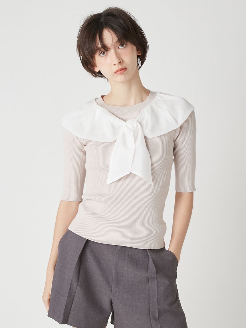 LILY BROWN「バルーンボウタイドッキングニット」|ニット・セーター|LBEG