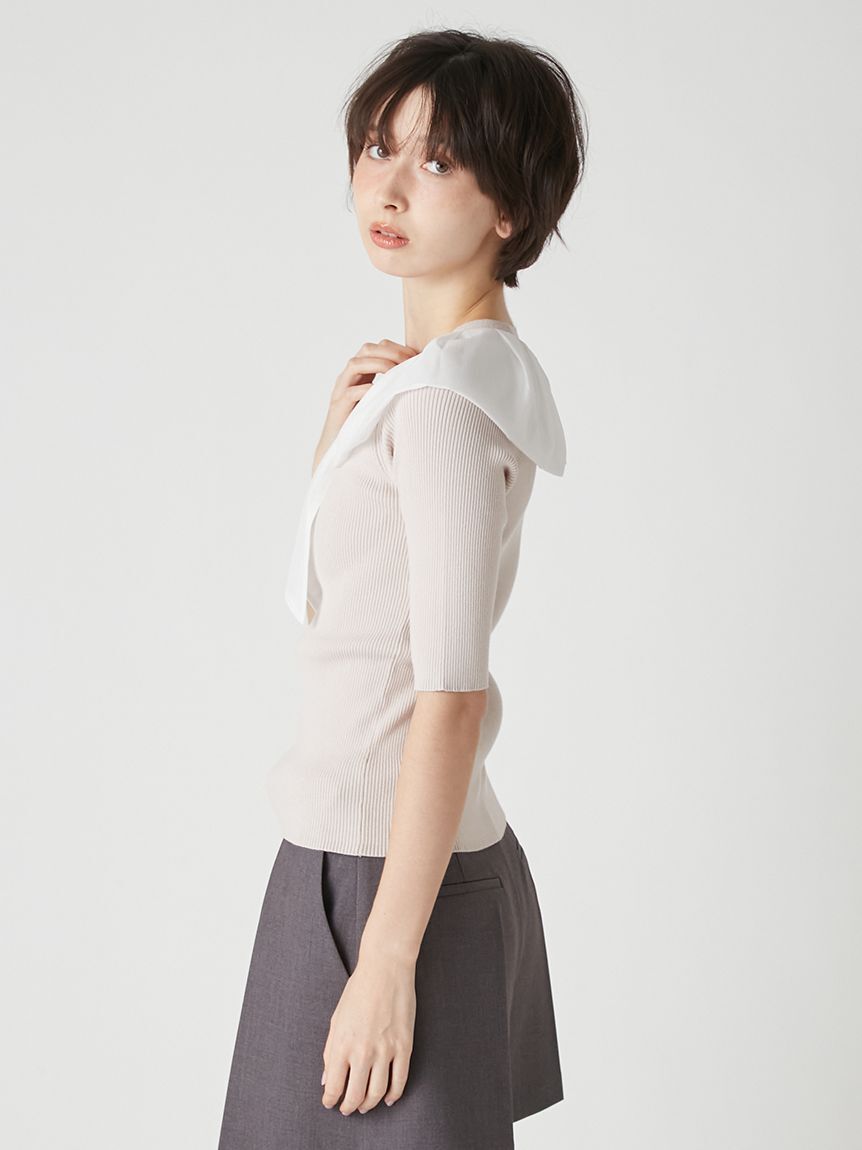 LILY BROWN「バルーンボウタイドッキングニット」|ニット・セーター|