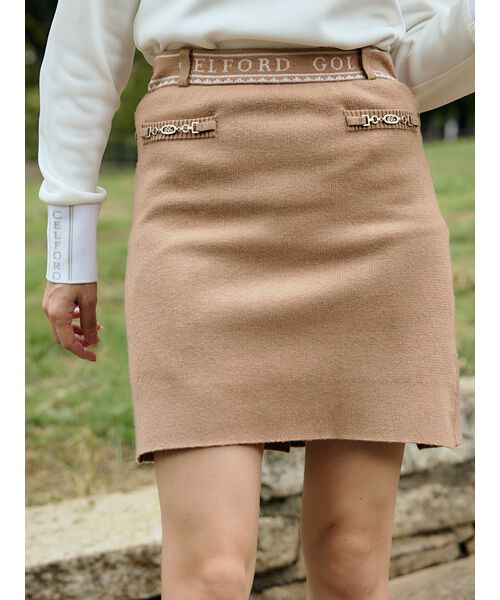 CELFORD「【CELFORD GOLF】　ビット付きニットプリーツスカート」|スカート|