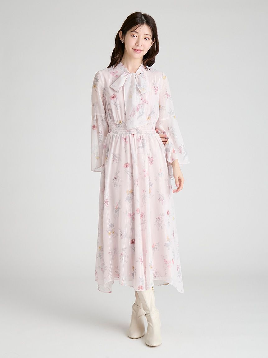 CELFORD「フラワープリントボウタイワンピース」|ワンピース|