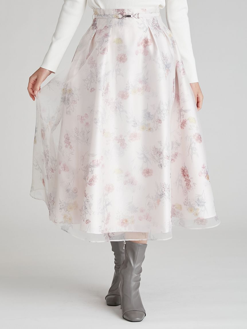 CELFORD「レイヤードフラワープリントスカート」|スカート|