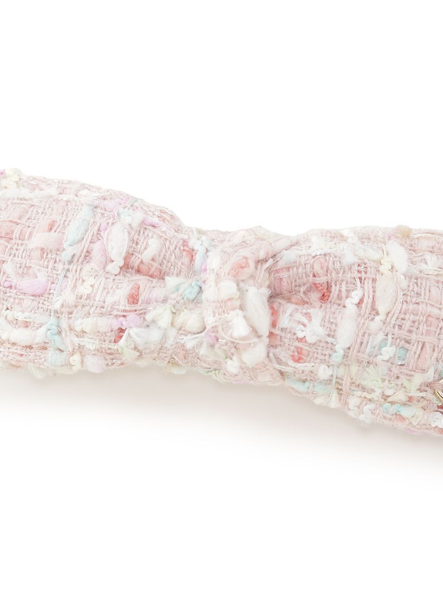 CELFORD「ロゴメタル付きツイードリボンバレッタ」|ヘアバンド|