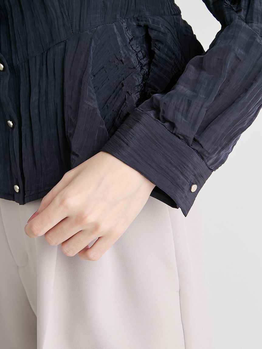 CELFORD「【洗える】ワイドカラーペプラムブラウス」|シャツ・ブラウス|