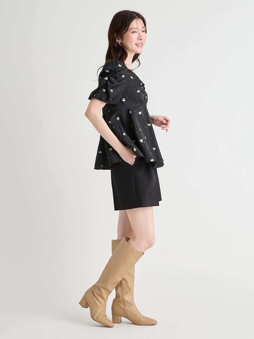 CELFORD「小花ジャガードペプラムブラウス」|シャツ・ブラウス|