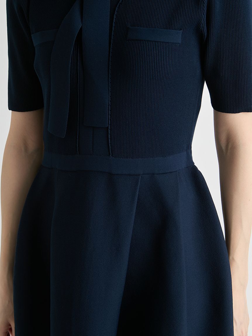 CELFORD「【UVカット】【洗える】ボウタイニットワンピース」|ワンピース|