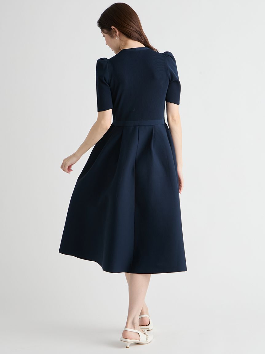 CELFORD「【UVカット】【洗える】ボウタイニットワンピース」|ワンピース|