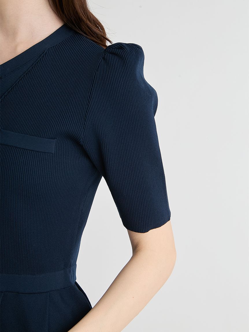 CELFORD「【UVカット】【洗える】ボウタイニットワンピース」|ワンピース|