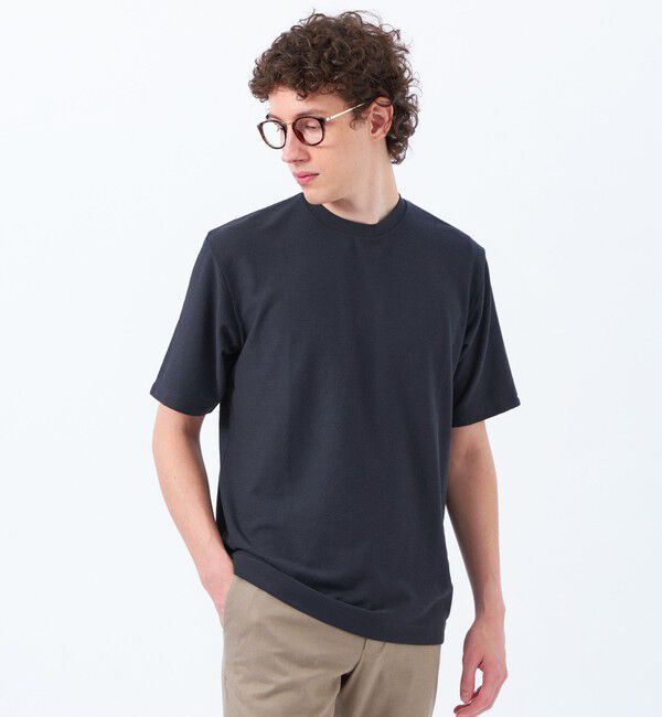 MACKINTOSH PHILOSOPHY「パイル調ドライミックス クルーネックプルオーバー」|Tシャツ・カットソー|ネイビー