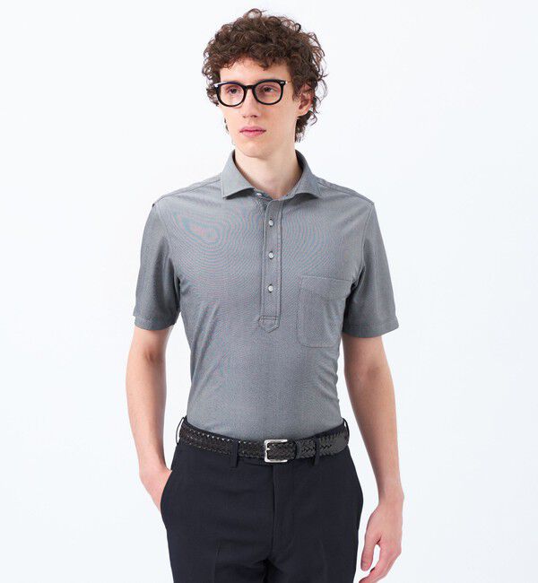 MACKINTOSH PHILOSOPHY「トロッター メランジ鹿の子 カッタウェイポロ」|シャツ・ブラウス|チャコールグレー