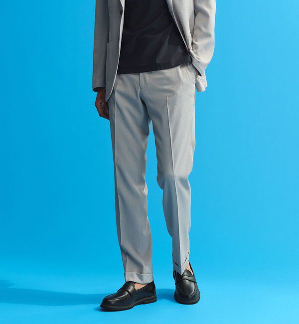 MACKINTOSH PHILOSOPHY「トロッター ウルトラライトトラウザーズ ナローサッカーストライプ」|スラックス|ライトグレー