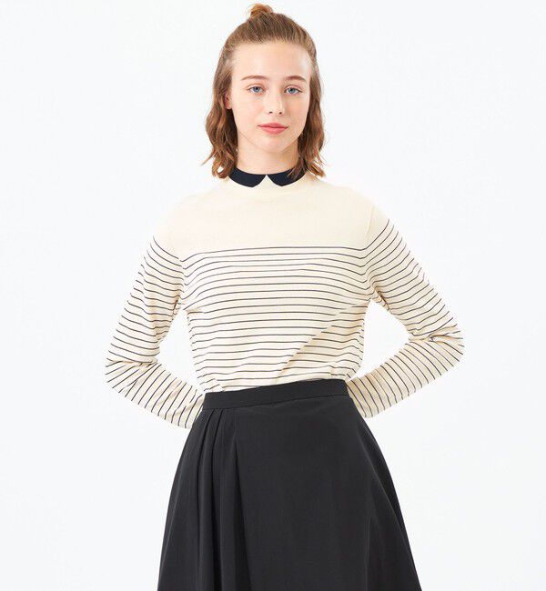 MACKINTOSH PHILOSOPHY「【25年秋冬モデル】Cleric Collar Knit ロングスリーブ」|ニット・セーター|オフホワイト