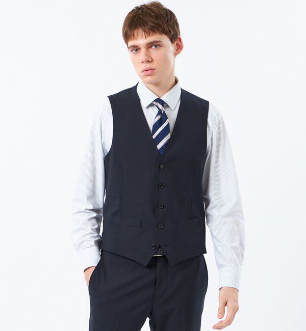 MACKINTOSH PHILOSOPHY「トロッター ウェストコート ＃109 ウール混ストレッチトロピカル」|その他|ネイビー