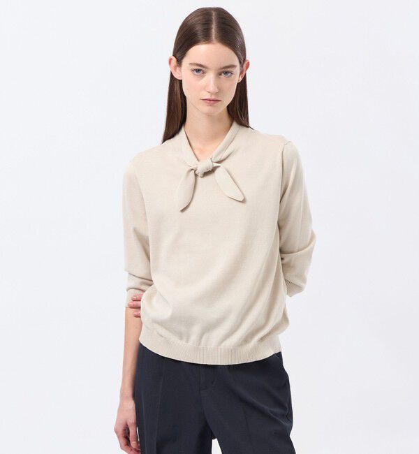 MACKINTOSH PHILOSOPHY「リボンタイニット」|ニット・セーター|ベージュ