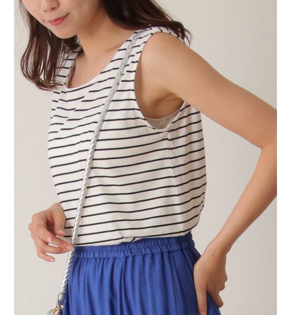 ikka「【雑誌 InRed 6月号掲載】【接触冷感／UVカット】コットンUSA裾ラウンドノースリプルオーバー」|タンクトップ|