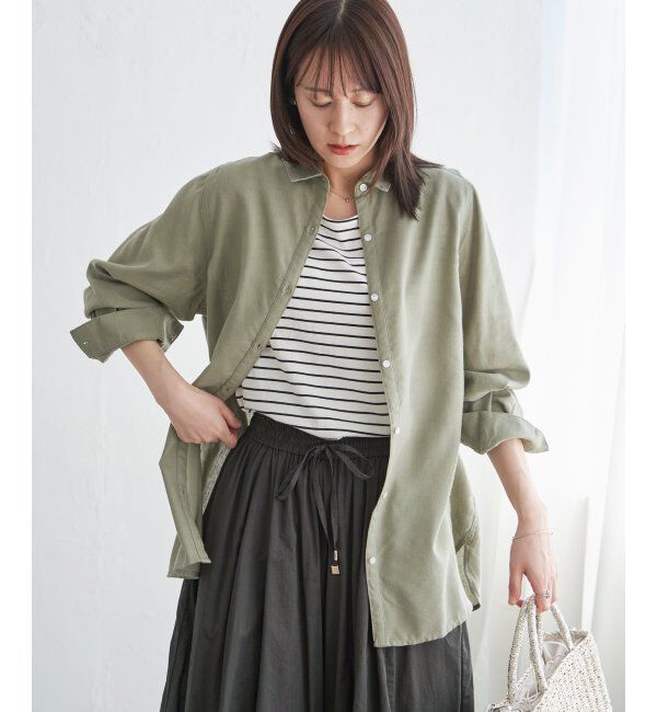 ikka「【雑誌 InRed 6月号掲載】【接触冷感／UVカット】コットンUSA裾ラウンドノースリプルオーバー」|タンクトップ|