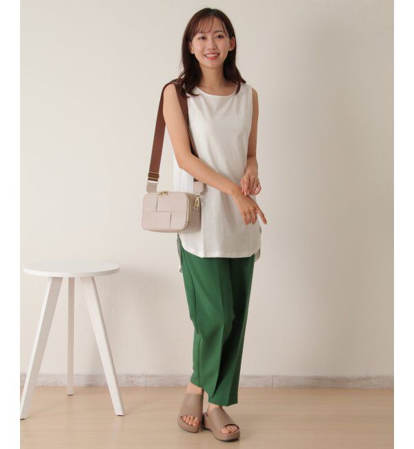 ikka「【雑誌 InRed 6月号掲載】【接触冷感／UVカット】コットンUSA裾ラウンドノースリプルオーバー」|タンクトップ|