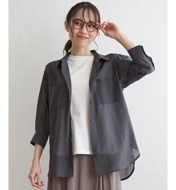 ikka「【2点セット】シアーシャツタンクアンサンブル」|シャツ・ブラウス|
