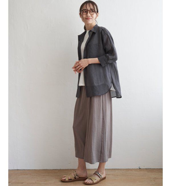 ikka「【2点セット】シアーシャツタンクアンサンブル」|シャツ・ブラウス|