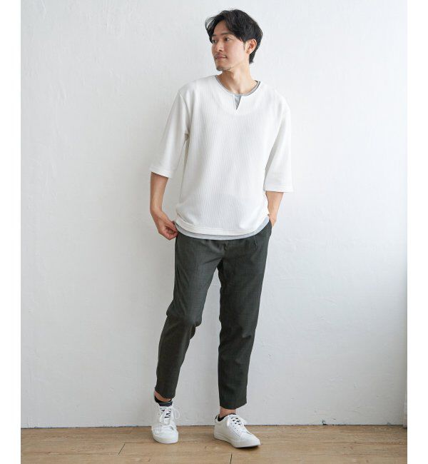 ikka「【セットアップ対応】イージーケアリネンライクアンクルパンツ」|その他|