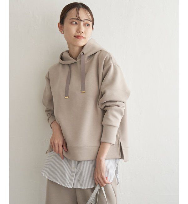ikka「GOKU楽ダンボールフードパーカー」|パーカー|ベージュ