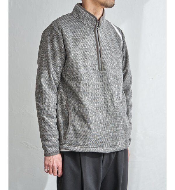 ikka「ウールライクニットハーフジッププルオーバー」|パーカー|グレー