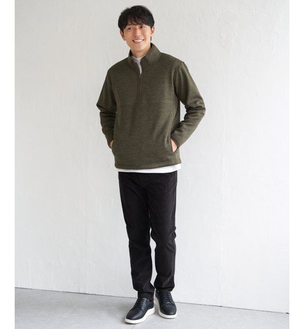 ikka「ウールライクニットハーフジッププルオーバー」|パーカー|