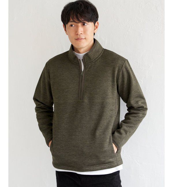 ikka「ウールライクニットハーフジッププルオーバー」|パーカー|