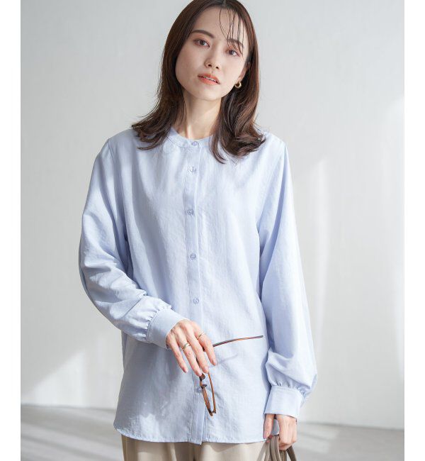 ikka「前後2WAYバンドカラーシャツ」|シャツ・ブラウス|ブルー